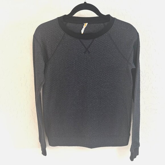 Lucy - Textured Round Neck L/S Activewear, Athletic, Yoga - Charcoal - Size XS - Picture 1 of 9